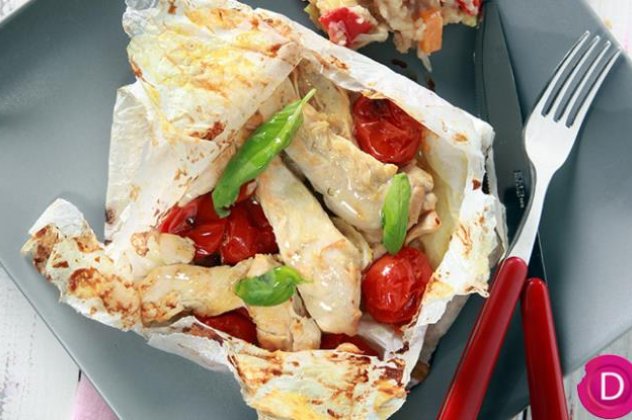 Κοτόπουλο με μουστάρδα και ντοματίνια, στο χαρτί από τα χεράκια της Ντίνας Νικολάου - Θα το λατρέψετε! - Κυρίως Φωτογραφία - Gallery - Video