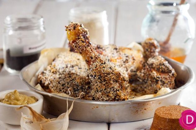 Λαχταριστά κοπανάκια κοτόπουλου στο φούρνο με γλάσο μελιού και σουσάμι από την Ντίνα Νικολάου! - Κυρίως Φωτογραφία - Gallery - Video