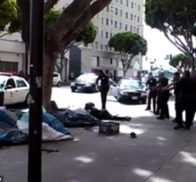Σκηνές τρόμου στις ΗΠΑ - Αστυνομικοί άνοιξαν πυρ και σκότωσαν άστεγο στο Λος Άντζελες! (σκληρές εικόνες) 