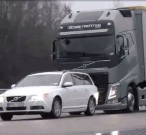 Πως σταματά ένα φορτηγό της Volvo γεμάτο 40 τόνους φορτίο; - Τι ετοιμάζει η Mercedes! (Βίντεο)