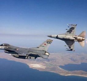 Νέα τουρκική πρόκληση στο Αιγαίο - Έξι F-16 πέταξαν πάνω από τους Ανθρωποφάγους