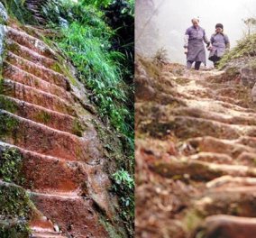 Story: Η απίστευτη ιστορία του Liu - Έσκαψε 6.000 σκαλοπάτια στο βουνό για χάρη μιας γυναίκας! (φωτό)