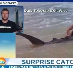 Story: 19χρονος Αυστραλός ψάρεψε καρχαρία - τίγρη 4m μετά από 3ωρο αγώνα! 
