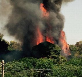 Φωτιά μεγάλης έκτασης ξέσπασε στη Ρεματιά Χαλανδρίου - Καταστράφηκε το θέατρο