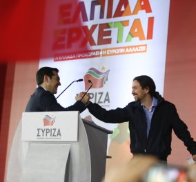 O Pablo Iglesias απόψε πλάι στον Α. Τσίπρα ξεσήκωσε την Ομόνοια και έστειλε "χαιρετίσματα" στον Μ. Ραχόι (φωτό & βίντεο)