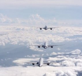 Πέντε Airbus Α350 «χορεύουν» ταυτόχρονα στον αέρα‏ - Δείτε το εκπληκτικό βίντεο!