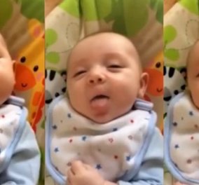 Απίθανο βίντεο: Μωρό μόλις 7 εβδομάδων λέει... «Hello»!