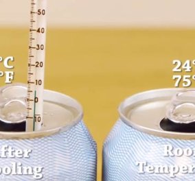 Δείτε σε 1 μόνο βίντεο το πιο πρακτικό τρικ για να παγώσετε αναψυκτικά & μπύρες σε 2'