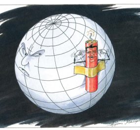 Καυστικό σκίτσο Ηλία Μακρή: Η Ελλάδα βόμβα στην υφήλιο 