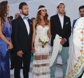  Ένας όμορφος γάμος για τον Έλληνα ποδοσφαιριστή και το μοντέλο στη Μύκονο- Δείτε φώτο