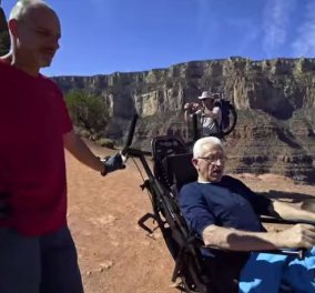 Συγκινητικό Story: Έμεινε παράλυτος 10 χρόνια πριν - Τα εγγόνια του τον πήγαν ταξίδι στο Grand Canyon