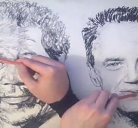 Βίντεο: Ζωγραφίζει ταυτόχρονα και με τα δύο χέρια! Δεν έχετε ξαναδεί κάτι τέτοιο! 