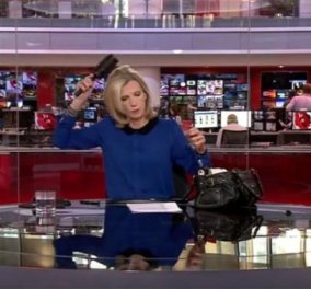 Ξεκαρδιστικό βίντεο: Παρουσιάστρια του BBC χτενίζεται αμέριμνη ενώ έχει ξεκινήσει το δελτίο