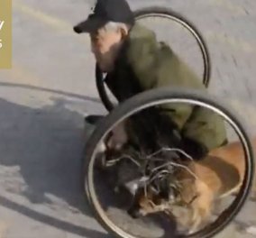 Συγκινητικό βίντεο: Σκύλος κουβαλάει τον ανάπηρο & άπορο ιδιοκτήτη του