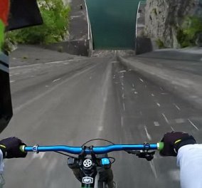 Φοβερό βίντεο: Ο Πριμόζ Ράβνικ κατέβηκε με το ποδήλατο του φράγμα 60 μέτρων στην Λιουμπλιάνα