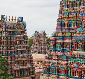 Ινδία: Ο πιο επιβλητικός και πολύχρωμος ναός σε όλο τον κόσμο - Διαθέτει 12 πύργους 