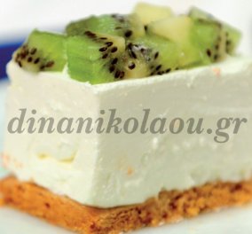 Cheesecake κανέλας με μανούρι & ακτινίδια από τα χεράκια της Ντίνας Νικολάου στο πιάτο σας