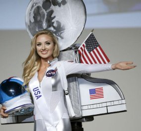 Η καλλονή από τη Μινεσότα έκλεψε την παράσταση στα καλλιστεία Miss International: Έβαλε στολή αστροναύτη διαφημίζοντας τη ΝΑSA με σέξι τρόπο