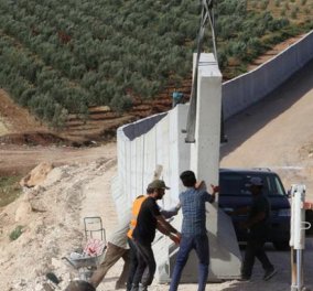 Σε πανικό η Τουρκία άρχισε να χτίζει τείχος 82 χλμ. στα σύνορα με την Συρία - Πάχος 4μ. για το πρώτο μέρος