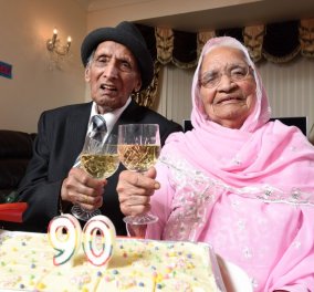 110 αυτός 103 η γυναίκα του: 90 χρόνια γάμου! Πάρτι γενεθλίων με 27 εγγόνια & 23 δισέγγονα 
