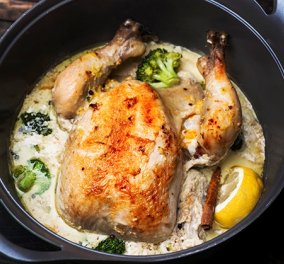 Η εκπληκτική μαγείρισσα Αργυρώ δημιουργεί: Ζουμερό- τρυφερό κοτόπουλο μπρεζέ με καστανό ρύζι 