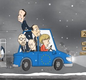 Ο Τσίπρας σε κλουβί & η Μέρκελ.... στο τιμόνι: Το καυστικό σκίτσο της Politico για τον Αλέξη
