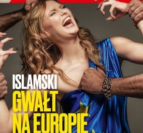 Σάλος με εξώφυλλο περιοδικού: Η "λευκή" Ευρώπη βιάζεται από μελαψούς μετανάστες 