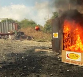 Βίντεο: Νεαρός επέζησε από πυρκαγιά και έφτιαξε μπάλα που σβήνει τη φωτιά - Πιο αποτελεσματική από πυροσβεστήρα