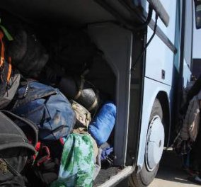 Ειδομένη: Αναχώρησε για Βέροια το πρώτο από τα 20 λεωφορεία