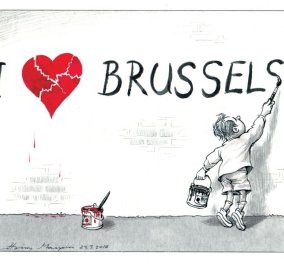 Το συγκινητικό σκίτσο του Ηλία Μακρή για τις τρομοκρατικές επιθέσεις στις Βρυξέλλες
