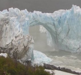 Βίντεο που κόβει την ανάσα: Παγόβουνο καταρρέει σαν χάρτινος πύργος στην Παταγονία λόγω κλιματικής αλλαγής