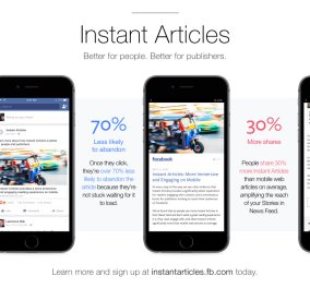 Instant Articles: Η νέα "δυνατή" υπηρεσία του  Facebook που ανακοίνωσε χθες ο Μαρκ Ζούκερμπεργκ 