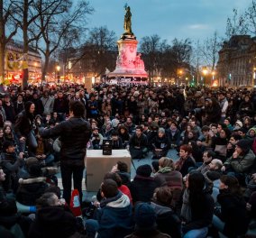 Οι "Ολονυχτίες" των Γάλλων κατά του Ολάντ - Τρίτη νύχτα διαδηλώσεων στην Πλατεία Δημοκρατίας (φωτο)