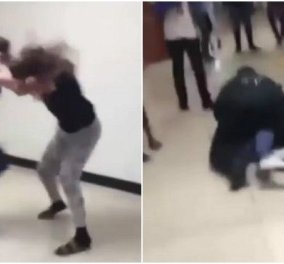 Βίντεο: Με ποιον τρόπο αστυνομικός σταματάει καβγά μεταξύ μαθητριών σε σχολείο;  
