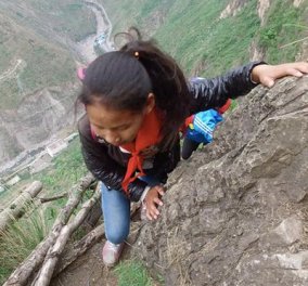 Αυτή είναι σίγουρα η πιο επικίνδυνη διαδρομή για το σχολείο στον κόσμο - Και φυσικά, βρίσκεται στην Κίνα