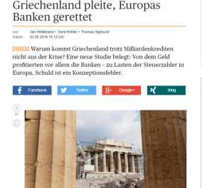 Handelsblatt: Με τα μνημονιακά δάνεια δεν έσωσαν την Ελλάδα αλλά τις ευρωπαϊκές τράπεζες 