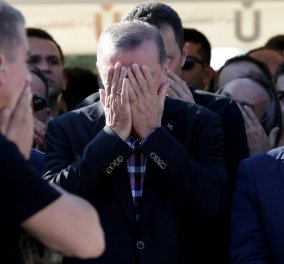Έβαλε τα κλάματα ο Ερντογάν ενώ εκφωνούσε επικήδειο για φίλο του που σκοτώθηκε από τους πραξικοπηματίες