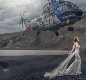 Βίντεο-φωτό: Το ελικόπτερο σχεδόν ξυρίζει το κεφάλι της νύφης για να βγάλει το σωστό πλάνο!!