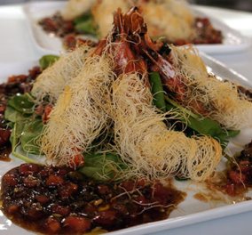 Απίθανες γαρίδες με κανταίφι και σάλτσα κάπαρης - Μια συνταγή του Βαγγέλη Δρίσκα 