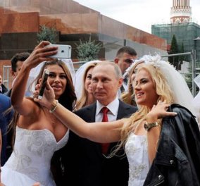 Βίντεο: Ο Πούτιν "γαμπρός"- Καλλονές Ρωσίδες νύφες τραβάνε selfie με τον μεγάλο αρχηγό 