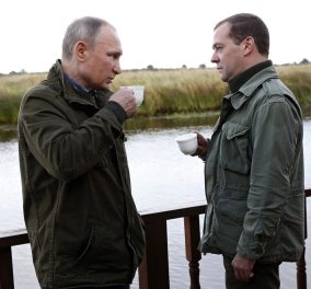 Ο Βλ. Πούτιν και ο Ντ. Μεντβέντεφ το έριξαν στο... ψάρεμα - Φωτό από την Σαββατιάτικη εκδρομή τους