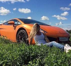 Η ξανθιά κακομαθημένη κόρη Ρώσου ολιγάρχη με την πορτοκαλί Lamborghini οδηγούσε σαν τρελή στο δρόμο του Πούτιν
