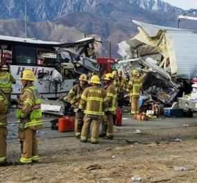 Τραγωδία στην Καλιφόρνια: 13 νεκροί σε σύγκρουση νταλίκας με λεωφορείο