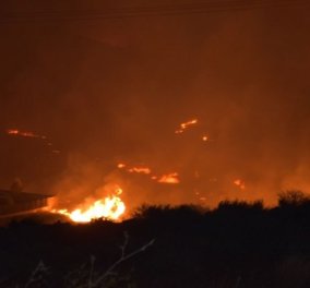 Υπό έλεγχο η φωτιά στη Σύρο - Ολονύχτια μάχη με τις φλόγες