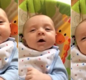  Μωρό 2 μηνών μιλάει & λέει ''Hello''! Δείτε το βίντεο με το βρέφος - θαύμα