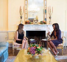 ''Μελένιες'' οι 2 κυρίες στον Λευκό Οίκο: Οι ''υψηλές'' Μέλανι Τραμπ & Μισέλ Ομπάμα μίλησαν για παιδιά και συζύγους
