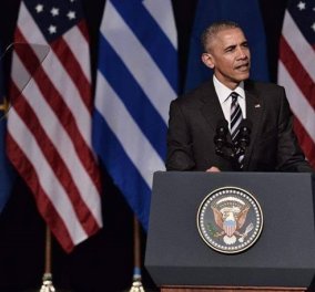 Φωτό & βίντεο από την ιστορική ομιλία Ομπάμα: ''Ζήτω η Ελλάς!'' είπε κλείνοντας ο Πρόεδρος των ΗΠΑ