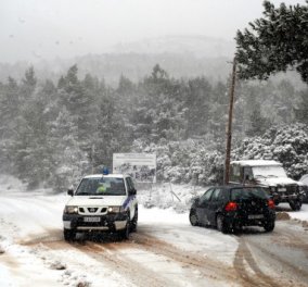 Ποιοι δρόμοι είναι κλειστοί λόγω της χιονόπτωσης-Πού χρειάζονται αλυσίδες