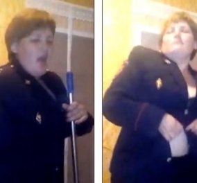 Βίντεο -Ντινά-ρα η αστυνομικός! Με τον χορό της η ένστολη Ρωσίδα ξεσήκωσε τα πλήθη & τον... διευθυντή της   