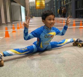 Ρεκόρ Guinness από το 9χρονο παιδί- θαύμα: Πέρασε με παγοπέδιλα κάτω από 146 μπάρες -Βίντεο